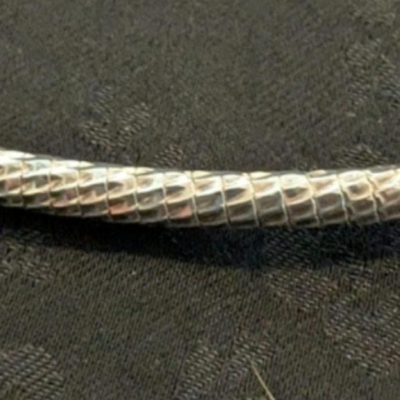 Sparkly Solid Sterling Silver Snake Chain Necklace Milor Italy - Picture 3 of 8